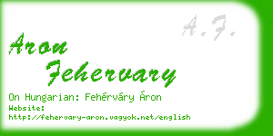 aron fehervary business card